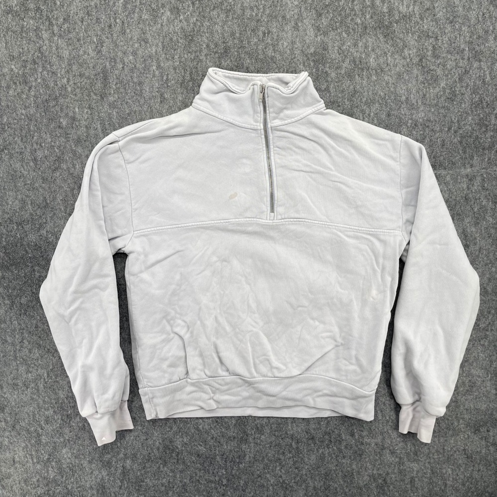 Brandy Melville Pullover Womens One Size 1/4 Zip Sweatshirt Light Gray
